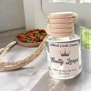 Fruity Loops Hanging Glass Car Oil Diffuser Freshener 8ml